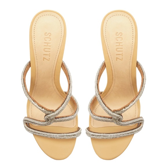 Schutz Sonia Leather Sandal Slip-On Stiletto - Picture 4 of 5